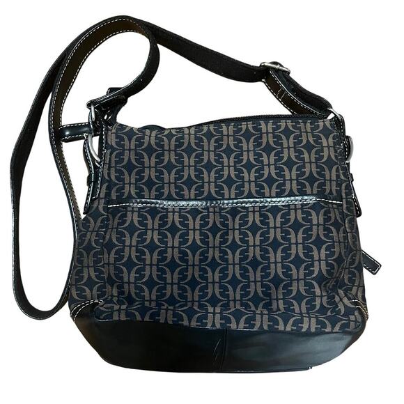 Vintage Black Fossil Monogram Crossbody Purse - Picture 5 of 8